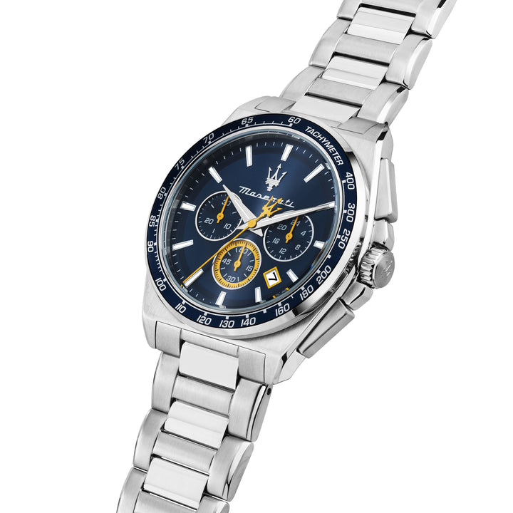 Maserati Velocita R8873652001 - Chronograaf Herenhorloge - 43 MM - Blauw Geel Zilverkleurig
