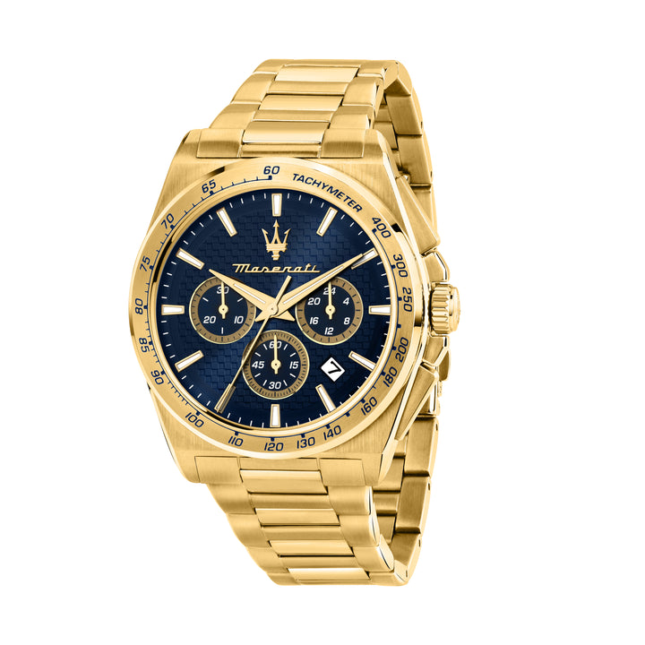 Maserati Velocità watch R8873652002 - Chronograaf Herenhorloge - 43 MM - Goud Blauw