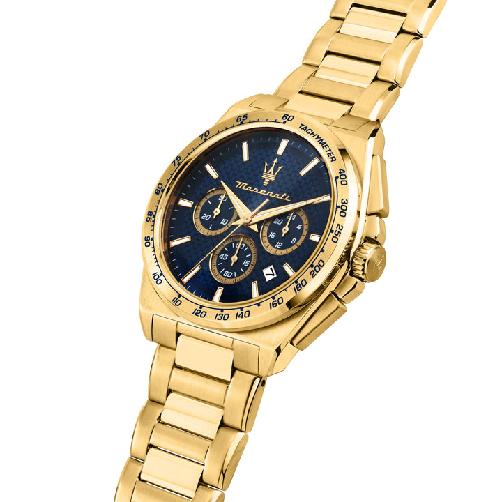 Maserati Velocità watch R8873652002 - Chronograaf Herenhorloge - 43 MM - Goud Blauw