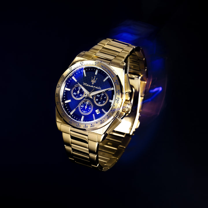 Maserati Velocità watch R8873652002 - Chronograaf Herenhorloge - 43 MM - Goud Blauw