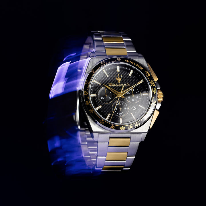 Maserati Velocità R8873652003 - Chronograaf Herenhorloge - 42 MM - Zwart Zilver Goud