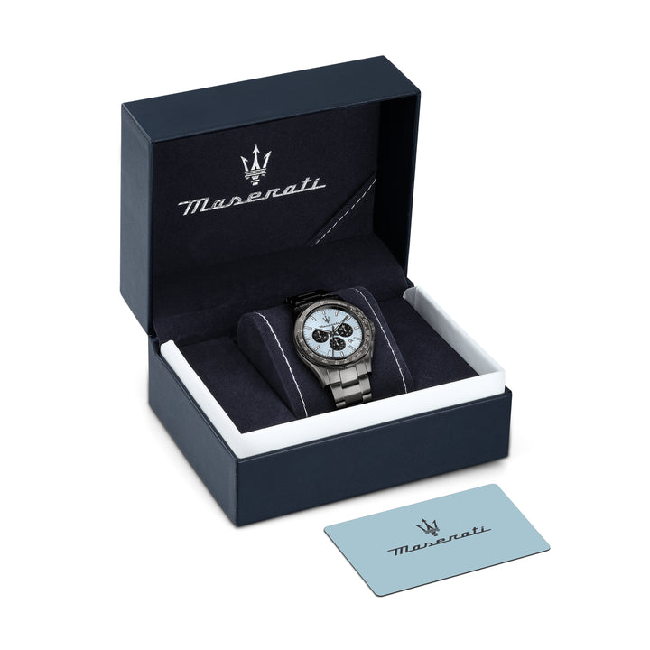 Maserati Velocità R8873652004 Special Edition - Chronograaf Herenhorloge - 43 MM - Gunmetal Lichtblauw