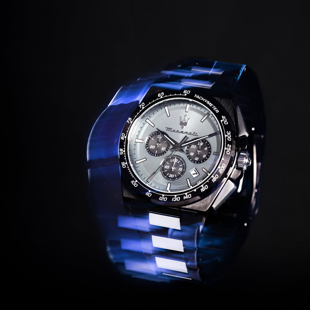 Maserati Velocità R8873652004 Special Edition - Chronograaf Herenhorloge - 43 MM - Gunmetal Lichtblauw