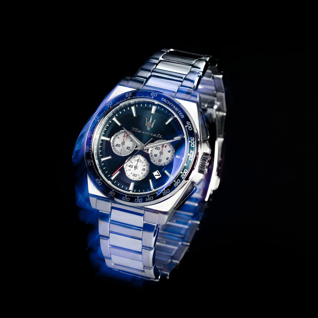 Maserati Velocità Chrono R8873652005 - Chronograaf Herenhorloge - 43 mm - Blauw Zilver