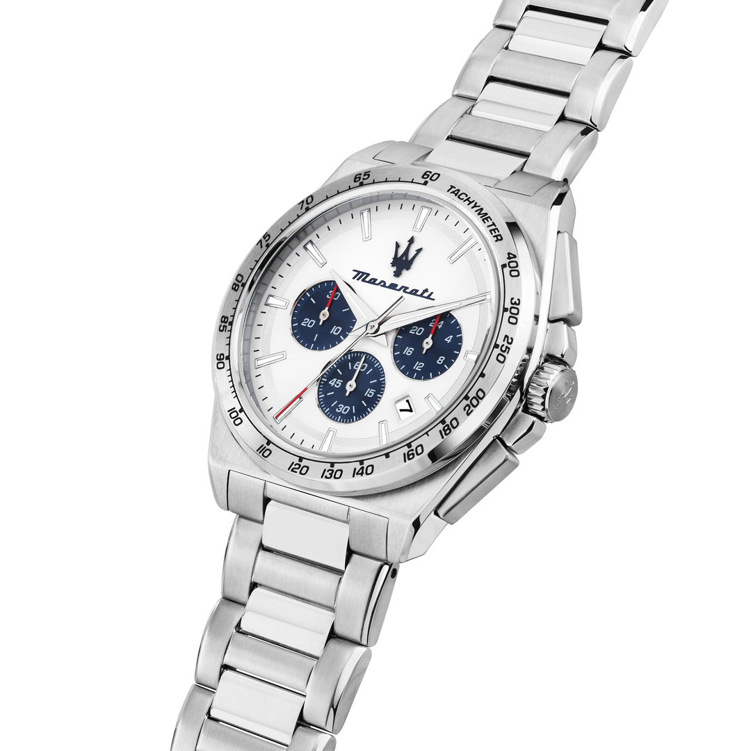 Maserati Velocità watch R8873652007 - Chronograaf Herenhorloge - 43 MM - Zilver Wit Blauw