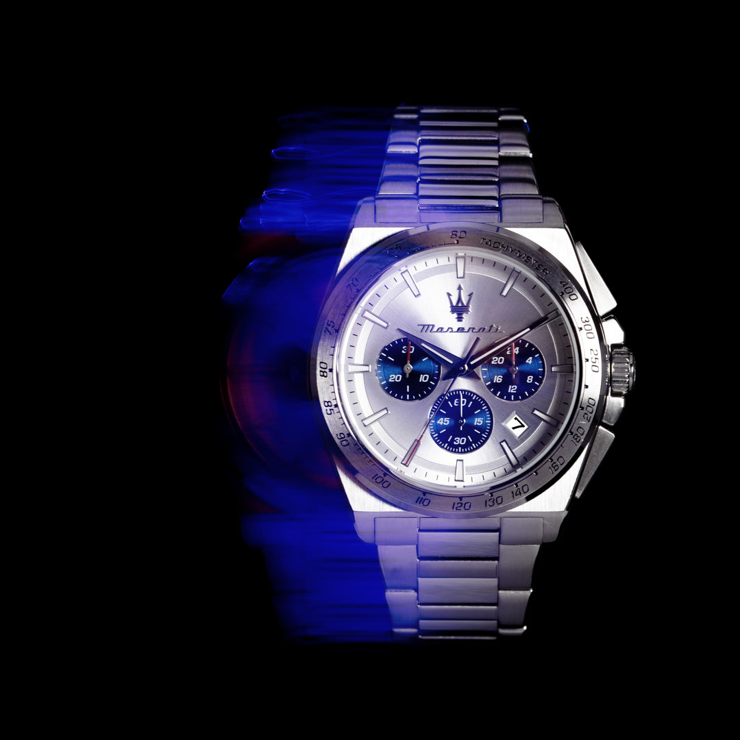 Maserati Velocità watch R8873652007 - Chronograaf Herenhorloge - 43 MM - Zilver Wit Blauw