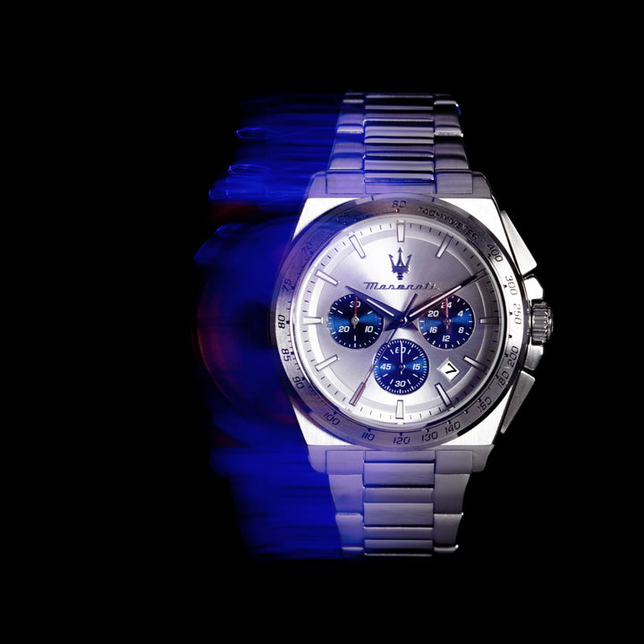 Maserati Velocità watch R8873652007 - Chronograaf Herenhorloge - 43 MM - Zilver Wit Blauw
