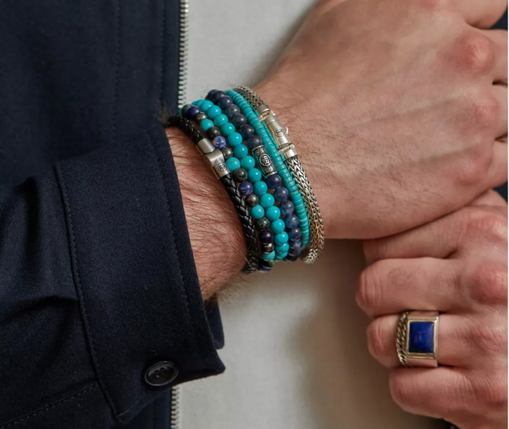 Rebel & Rose armband RR-60132-V Blue Nights Vintage - Maat M ±17,5 cm