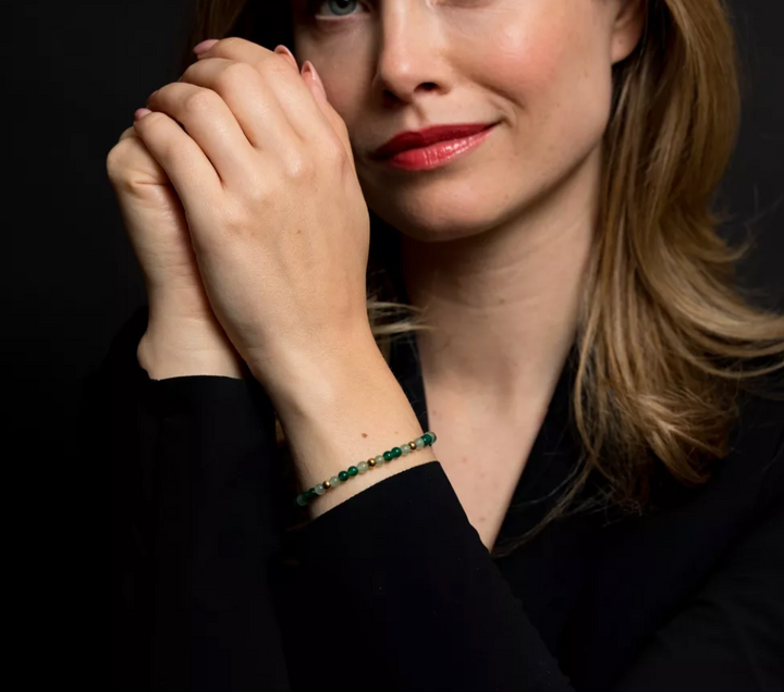 Rebel & Rose RR-40122-G-S Green Morning Vibes - Damesarmband - groen / goudkleurig - Maat S ( ±16  cm) - 4 mm