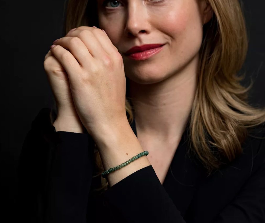 Rebel & Rose RR-40123-S-S Glass Rocks Secret Garden - Damesarmband - Groen/Zilver - Maat S (±16 cm) - 4 MM