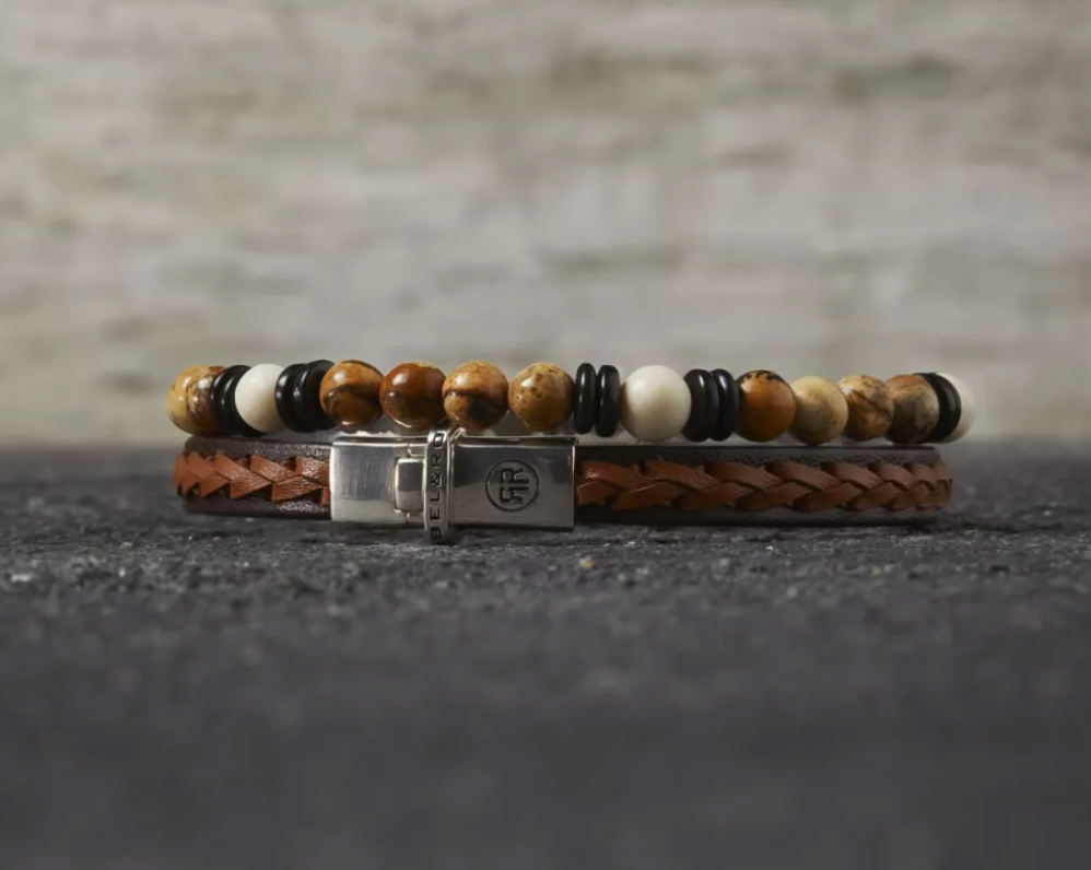 Rebel & Rose RR-60106-S-L - Herenarmband - Variations Woodstock - 6 mm - Maat L (±19 CM)