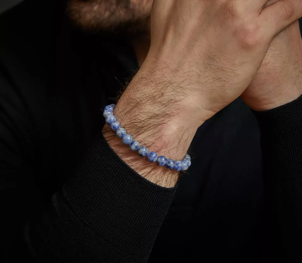 Rebel & Rose RR-80079-S-L Dutch Delfts Blue - Kralen Armband - Maat L (±19 cm) - 8 mm