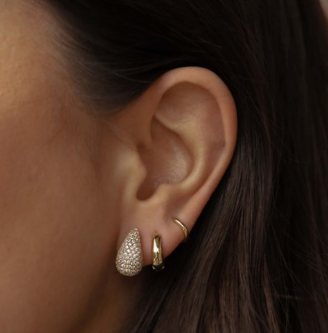 Karma Jewelry X162 - Millie - Symbol XL Drop Dames Oorbellen - 925 Sterling Zilver - 14K Gouden Plating - Goudkleurig - 16 MM