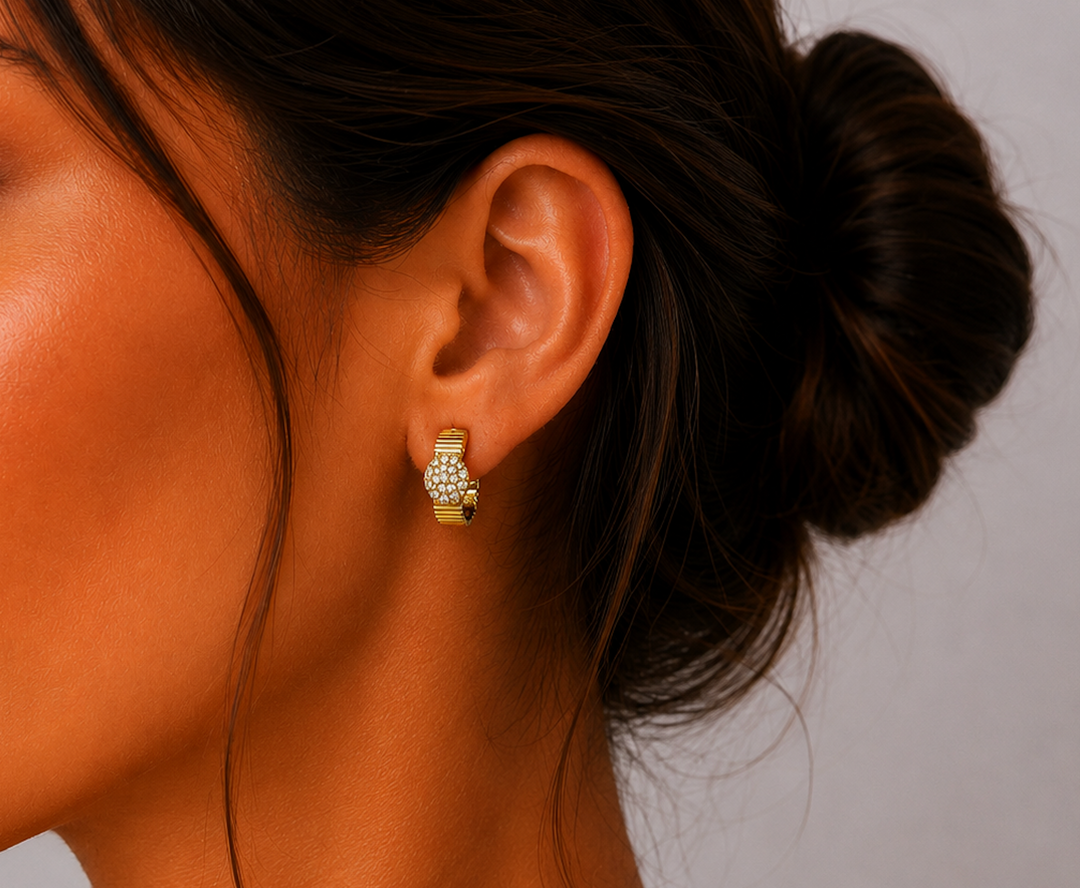 Karma Jewelry Oorbellen H524GP - Dames Oorbellen - Earrings Hoops Nolia Disc - 925 Sterling Zilver - 14K Gouden Plating - Goud - 16 MM
