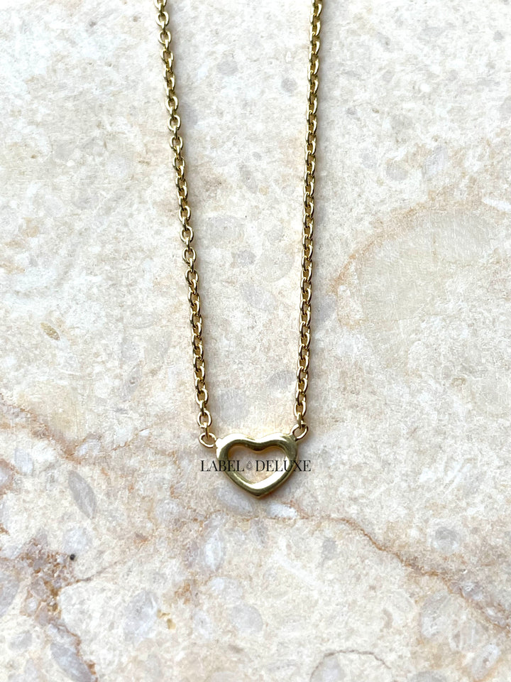 Karma Jewelry T280GP - Dames Ketting - Open Heart - Sterling Zilver - 14k Gouden Plating - 38 + 7 CM