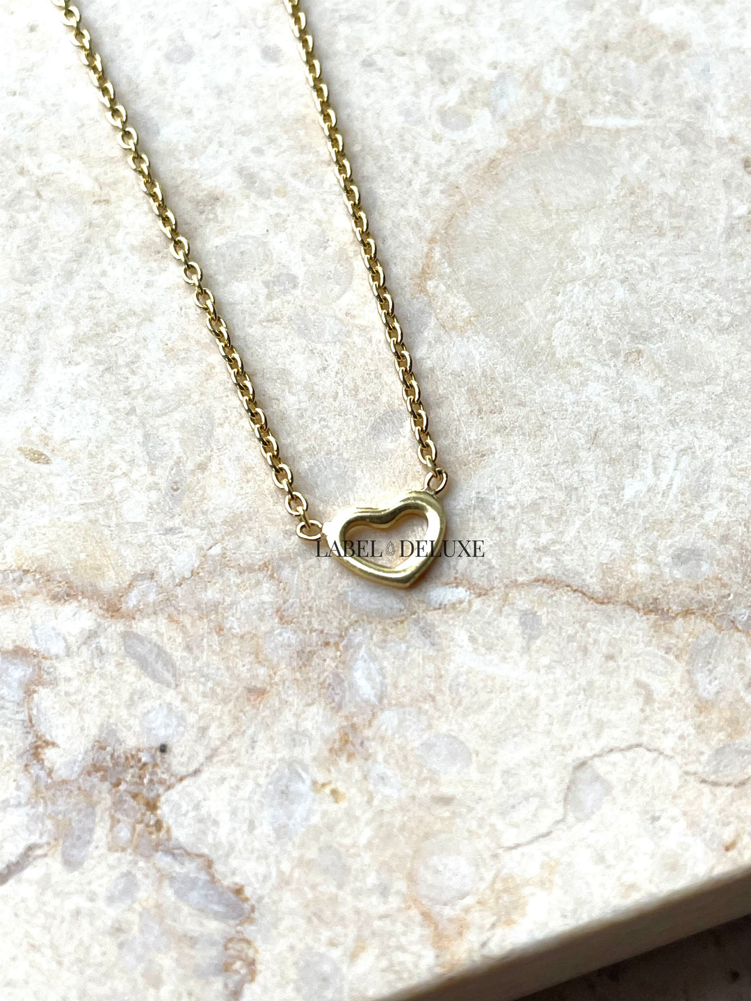 Karma Jewelry T280GP - Dames Ketting - Open Heart - Sterling Zilver - 14k Gouden Plating - 38 + 7 CM