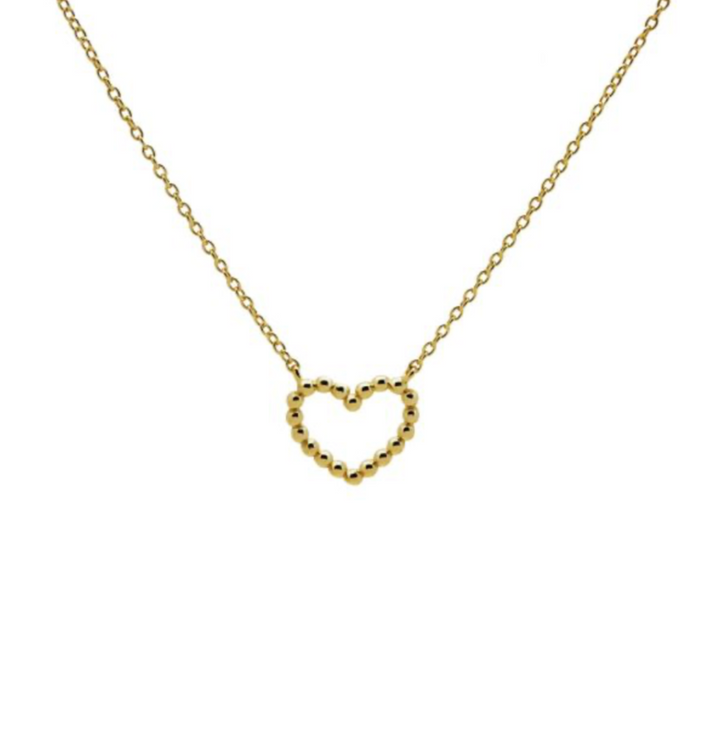 Karma Jewelry T300GP - Dames Ketting - Open Heart Necklace - Sterling Zilver - Goud - 38-45 CM
