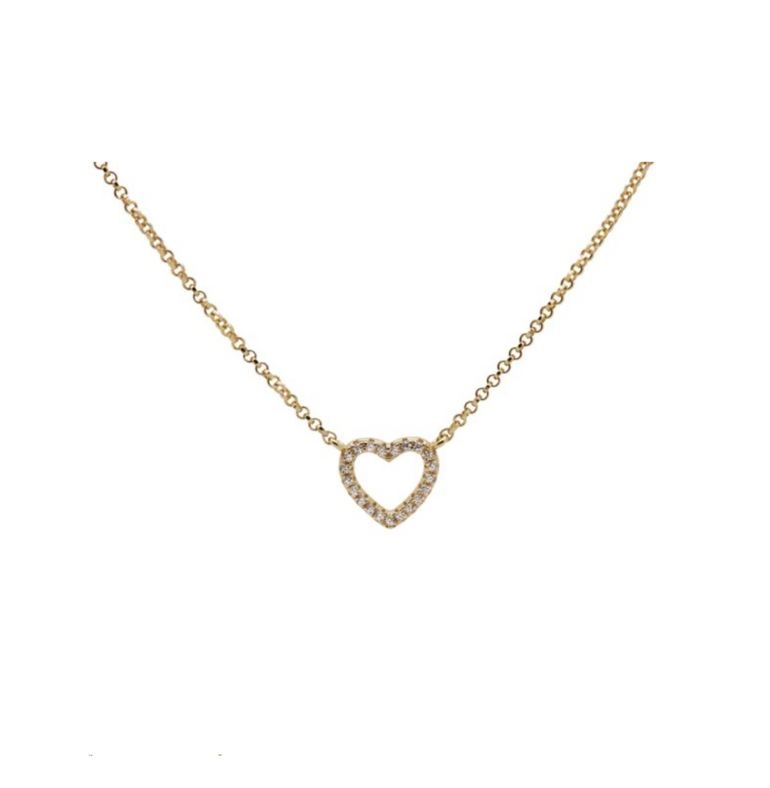 Lilly Heart T305GP - Ketting - Zirkonia - Goud