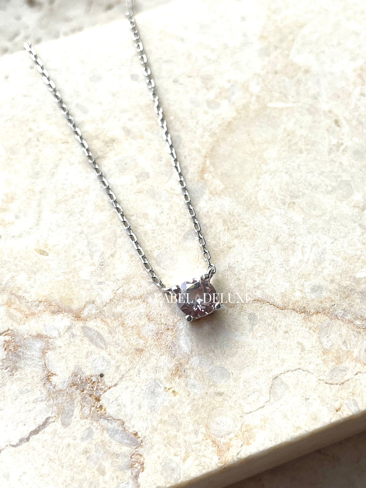Karma Jewelry T309S-C - Dames Ketting - Tess - Sterling Zilver - Champagne Zirkonia - 38/45 CM