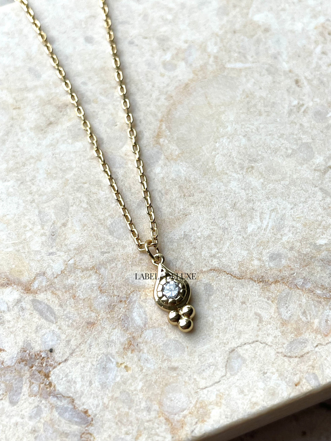 Karma Jewelry T312GP - Dames Ketting - Emma Triple Dots - Sterling Zilver - 14k Gouden Plating - 38/45 CM