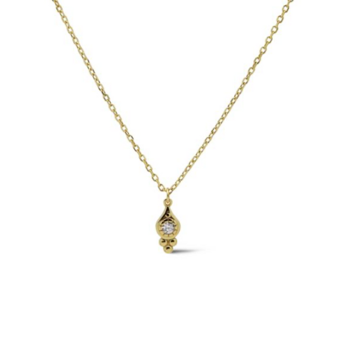 Karma Jewelry T312GP - Dames Ketting - Emma Triple Dots - Sterling Zilver - 14k Gouden Plating - 38/45 CM