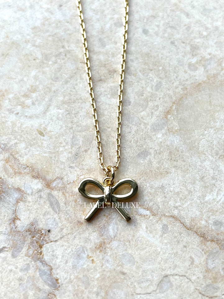 Karma Jewelry T331GP - Dames Ketting - Shelly Bow - Sterling Zilver - 14k Gouden Plating - 38 + 7 CM