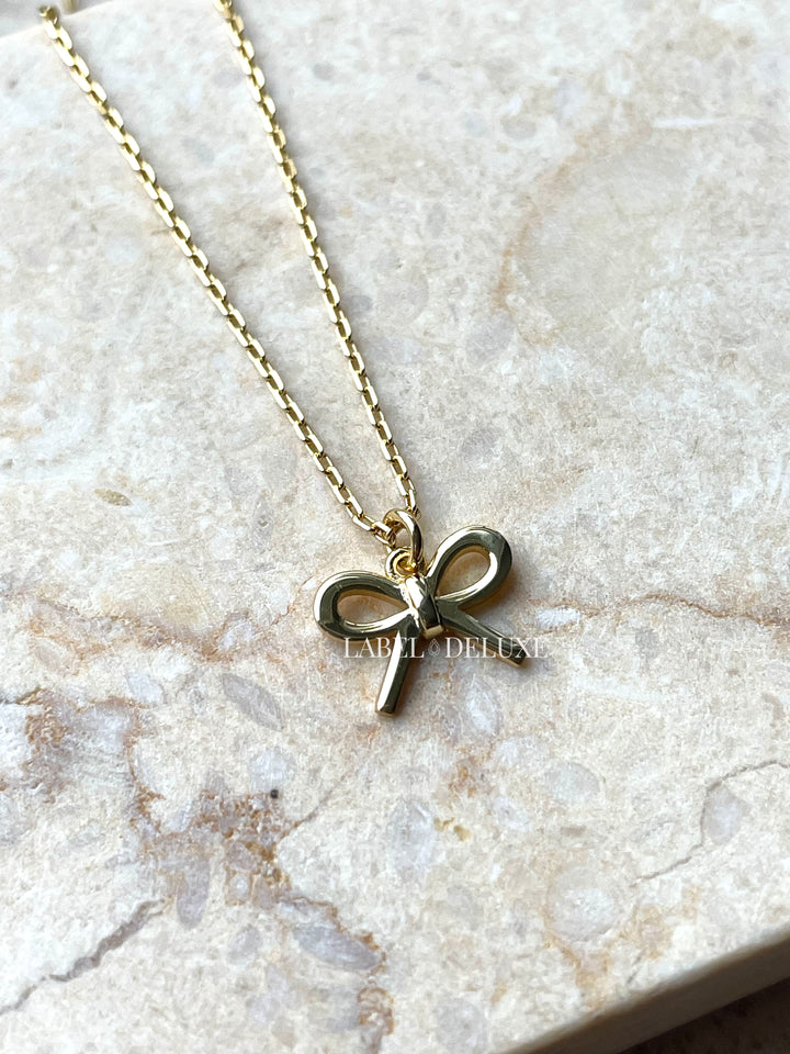 Karma Jewelry T331GP - Dames Ketting - Shelly Bow - Sterling Zilver - 14k Gouden Plating - 38 + 7 CM