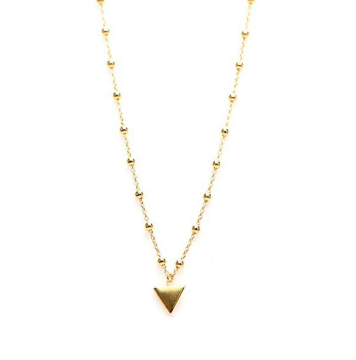 Karma Jewelry T43-COL-TD-GP - Dames Ketting - Dots Triangle Necklace - Goud - 38-45 CM