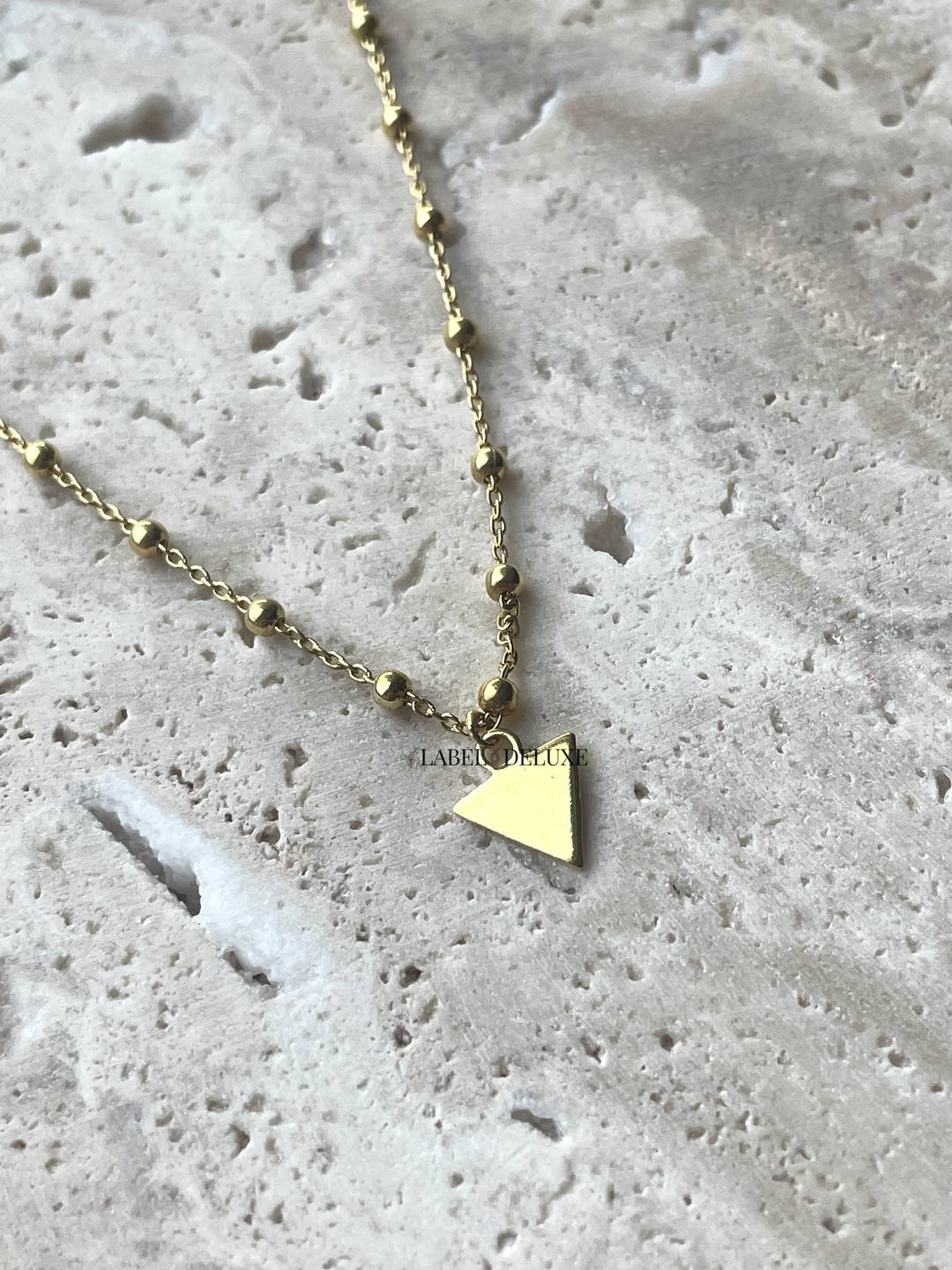 Karma Jewelry T43-COL-TD-GP - Dames Ketting - Dots Triangle Necklace - Goud - 38-45 CM