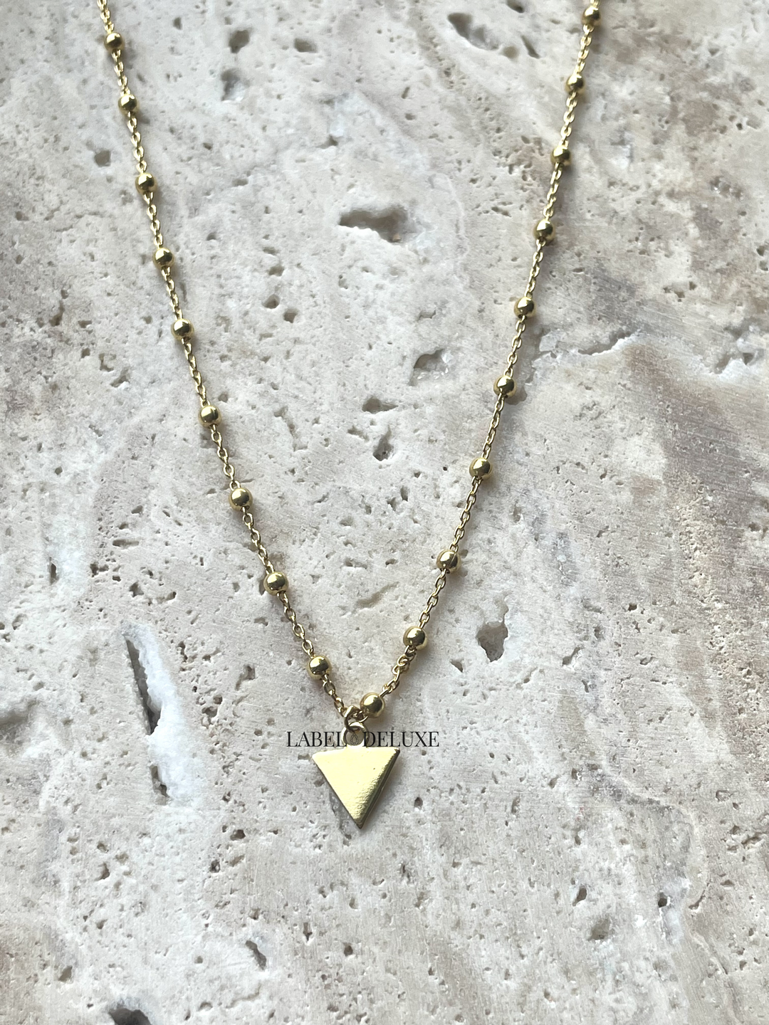 Karma Jewelry T43-COL-TD-GP - Dames Ketting - Dots Triangle Necklace - Goud - 38-45 CM