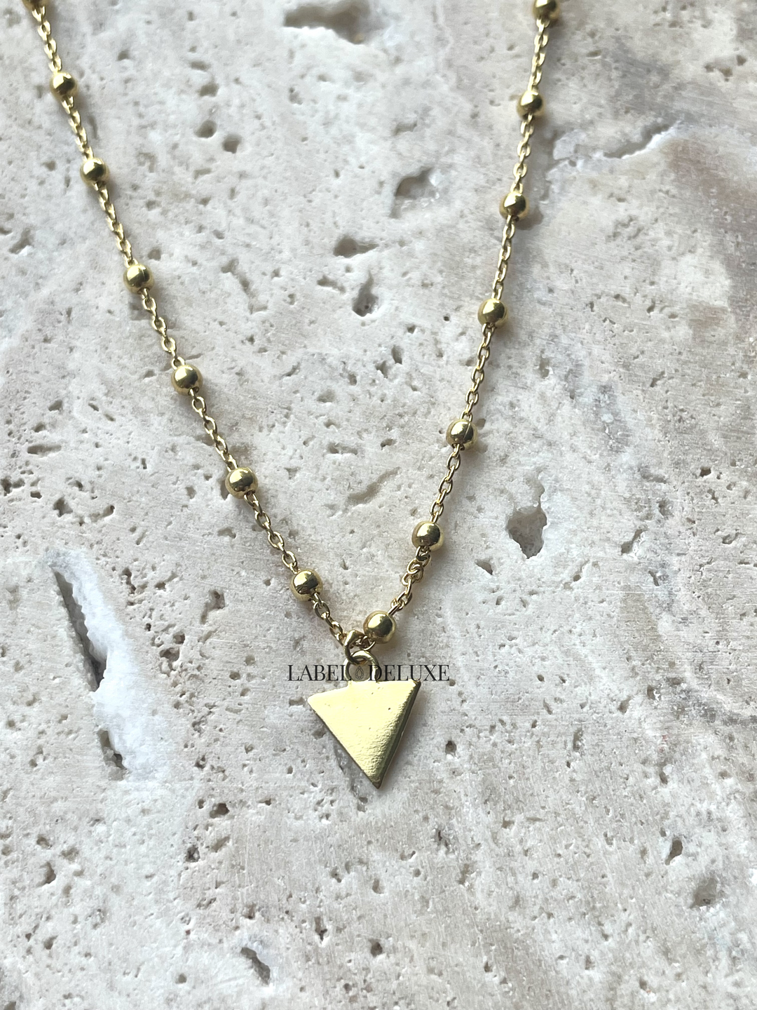 Karma Jewelry T43-COL-TD-GP - Dames Ketting - Dots Triangle Necklace - Goud - 38-45 CM