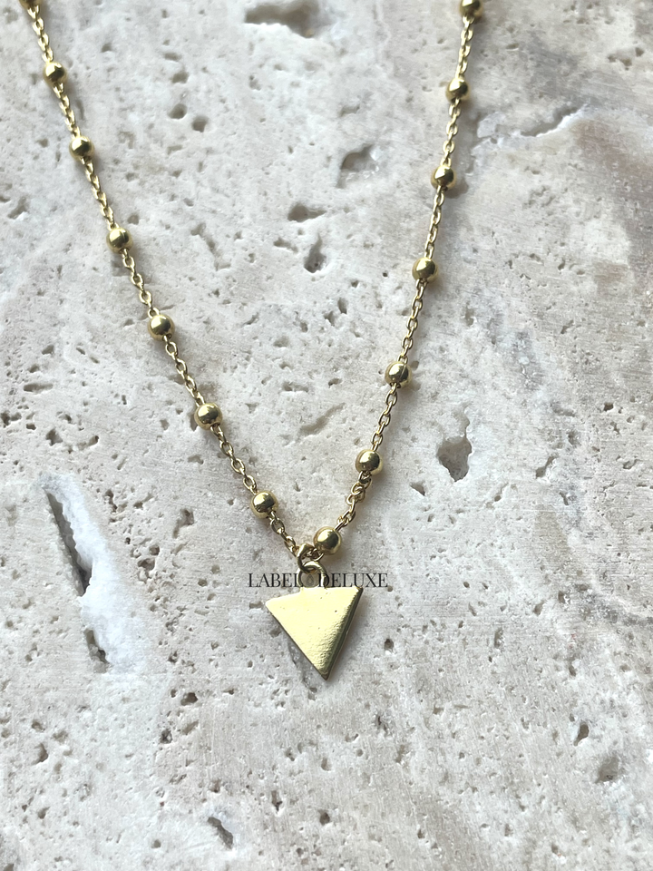 Karma Jewelry T43-COL-TD-GP - Dames Ketting - Dots Triangle Necklace - Goud - 38-45 CM