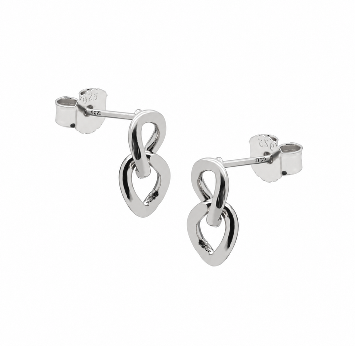 Karma Jewelry oorbellen X106 - Dames Oorbellen - Symbols XL Double Chain - Zilver