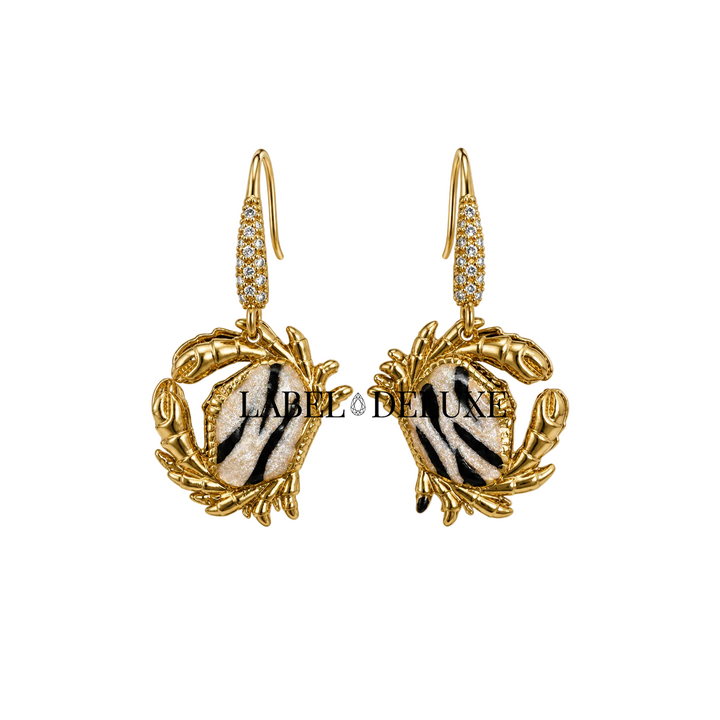 Gas Bijoux earrings 770716 - Yao Krabe - Dames Oorbellen  - Goud wit zwart - 4,5 cm