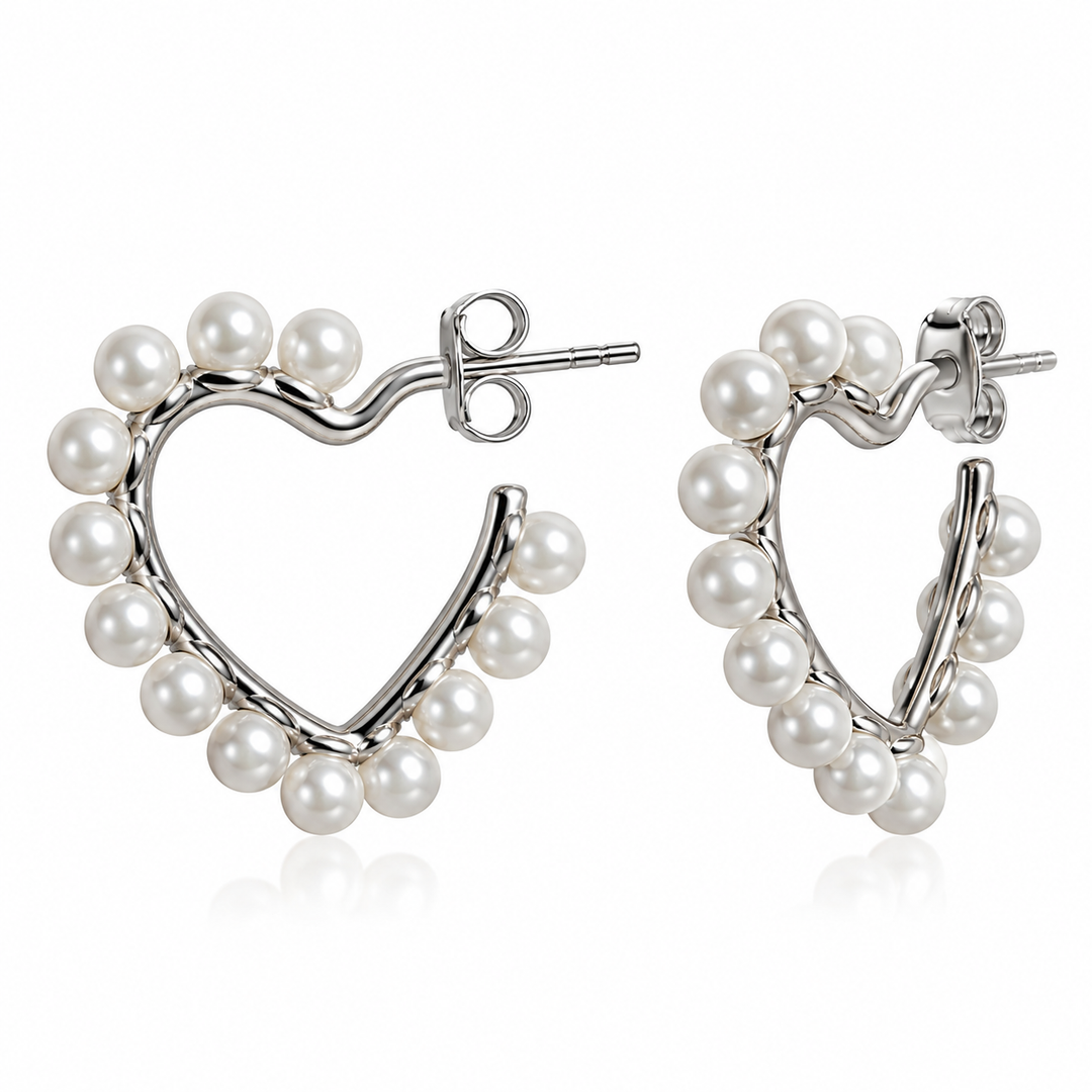 Hearts of Pearls X122_S Oorbellen Dames - Zilver