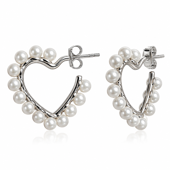 Hearts of Pearls X122_S Oorbellen Dames - Zilver