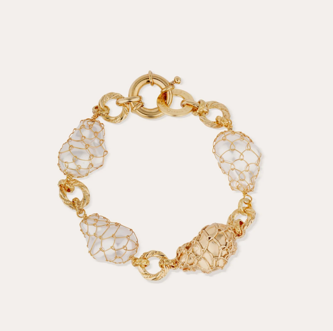 Gas Bijoux Armband 648031 Regenboog Biwa Armband Parels Goud 21 cm