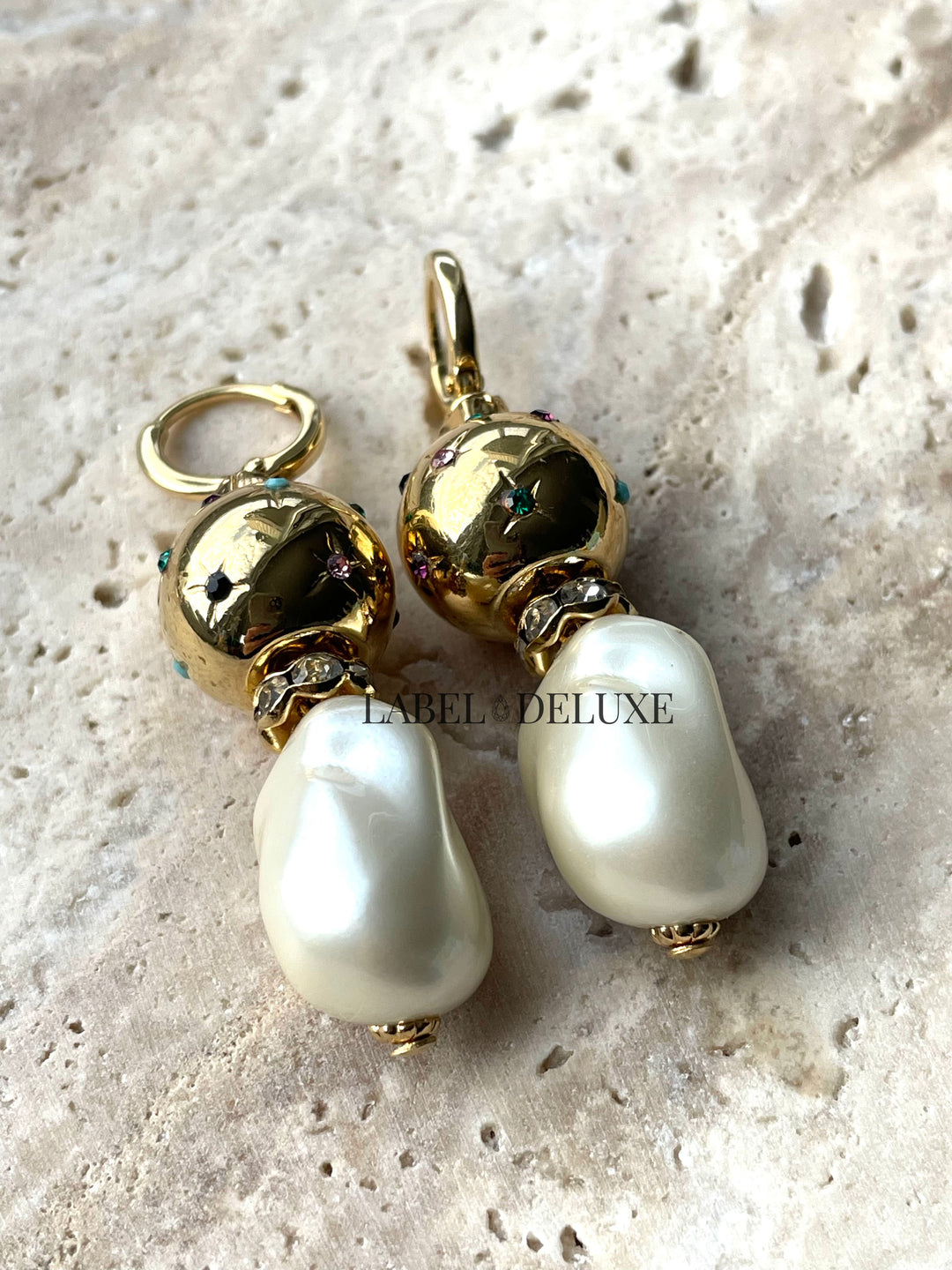 Gas Bijoux 739543 Earrings Comete Biwa Multi Pearl Gold - Dames Oorbellen - 5 CM
