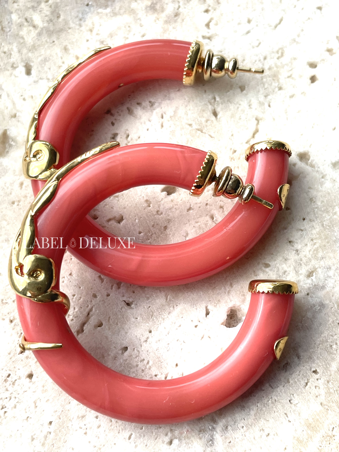 Gas Bijoux oorbellen 297213_C - Dames Oorbellen - Creole Cobra - Koraal Goud - 4 cm