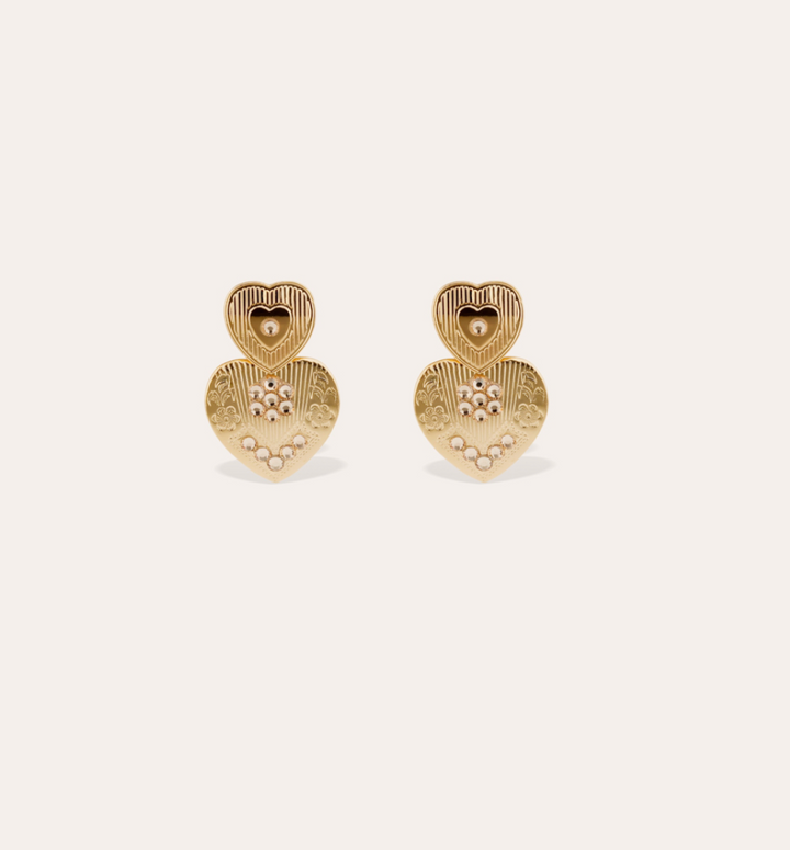 Gas Bijoux earrings 151854 - Dames Oorbellen - I Love You Mini - Goud - 2.3 cm