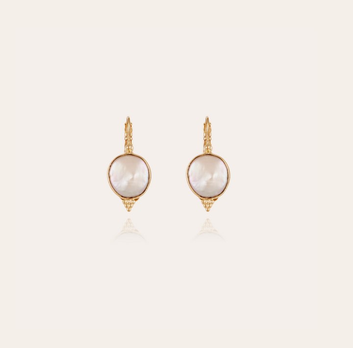 Gas Bijoux earrings 318771 - Dames Oorbellen - Serti Mother of Pearl - Goud - 3.2 cm