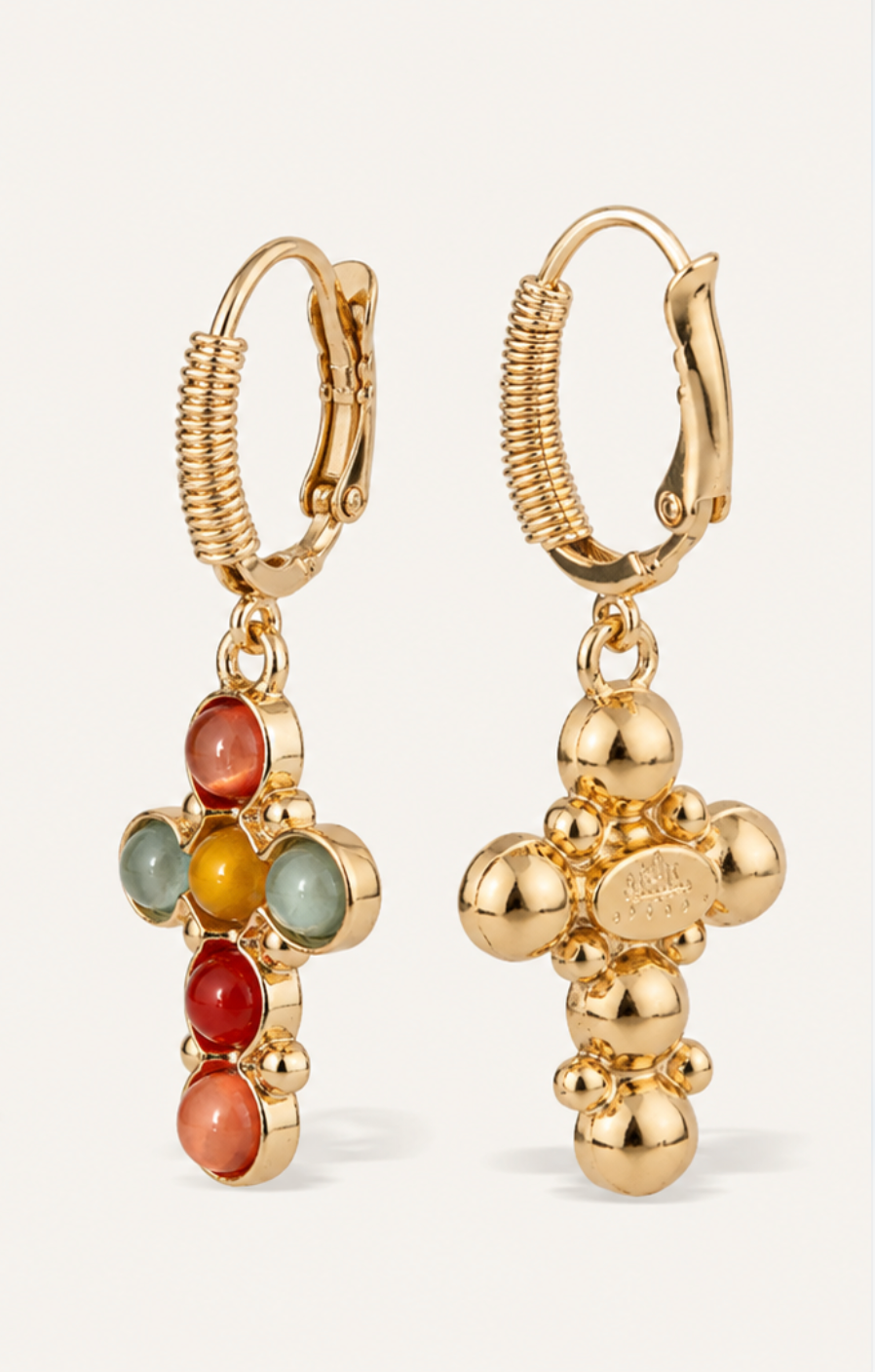 Tao Cruzita 695100 - Dames Oorbellen - Goud Carnelian &amp; Amazonite