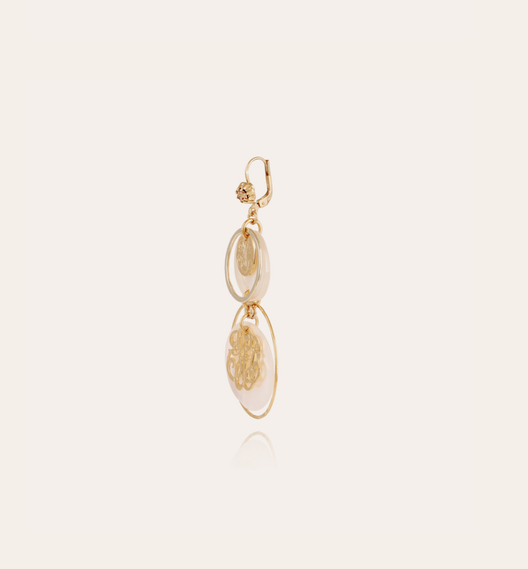 Gas Bijoux 475152 - Dames oorbellen - Idylle Petite Pearl earrings - Parelmoer goud 7 CM
