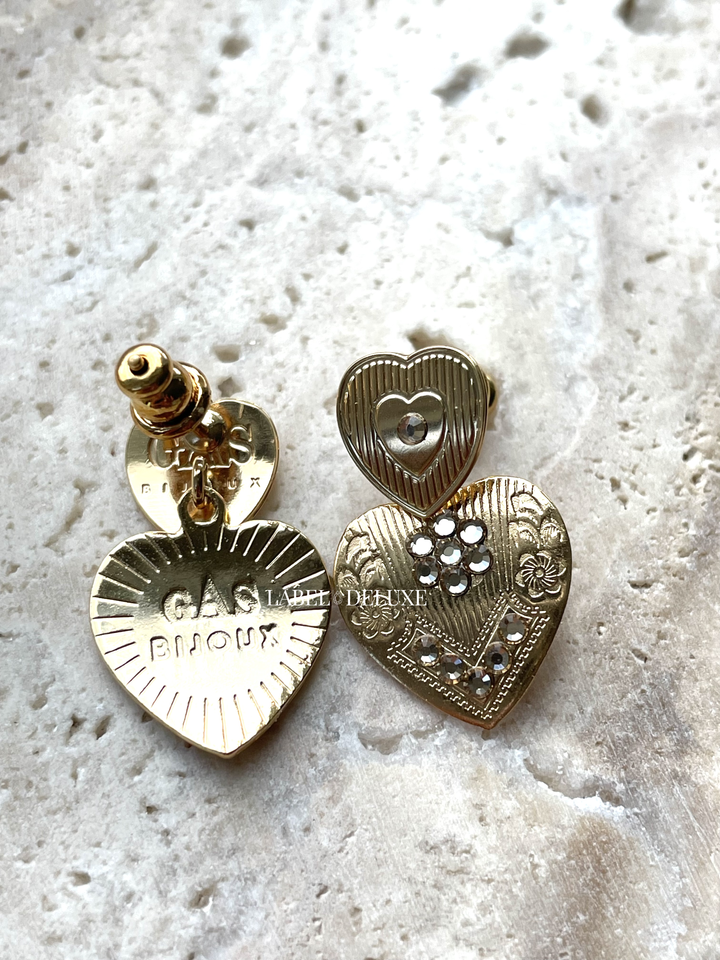 Gas Bijoux earrings 151854 - Dames Oorbellen - I Love You Mini - Goud - 2.3 cm