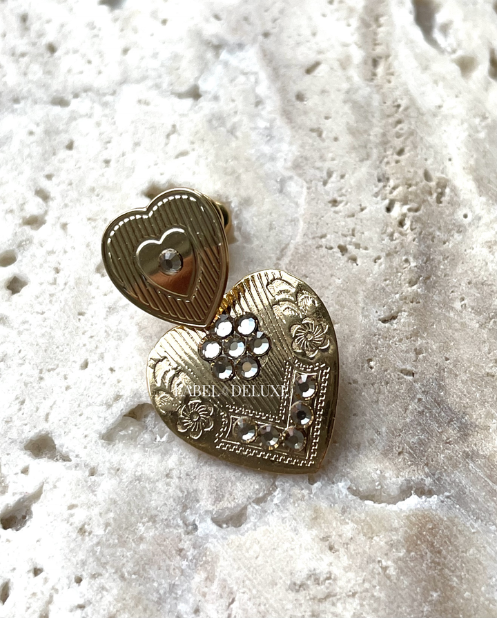 Gas Bijoux earrings 151854 - Dames Oorbellen - I Love You Mini - Goud - 2.3 cm