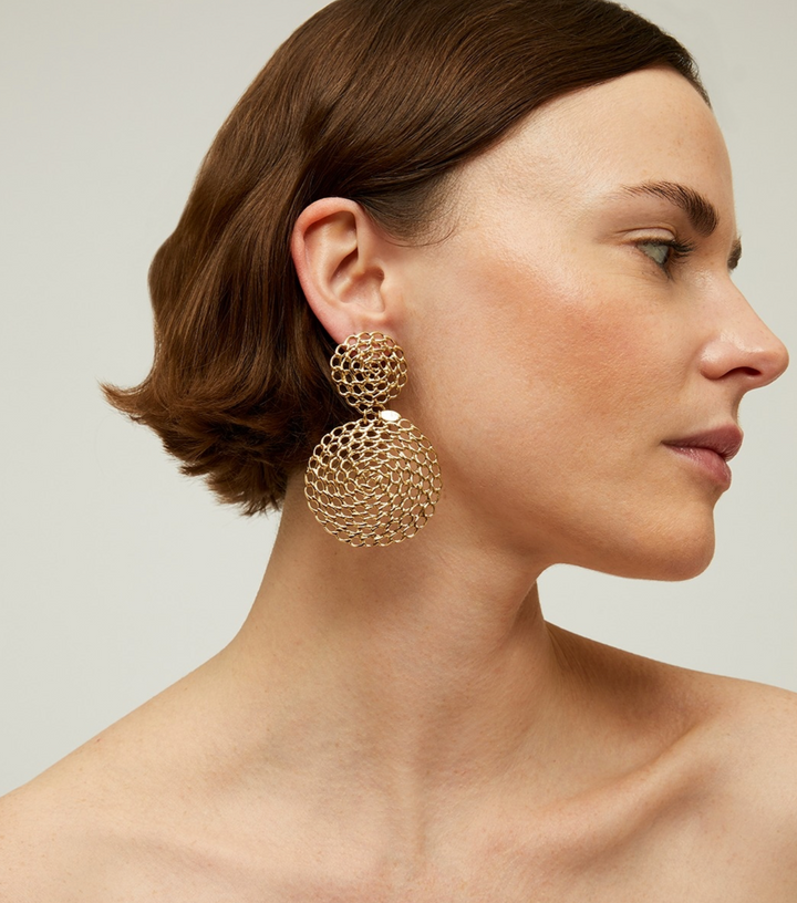 Gas Bijoux earrings 347439 - Dames Oorbellen - Onde Gourmette - Goud - L 7,5 cm W 5 cm