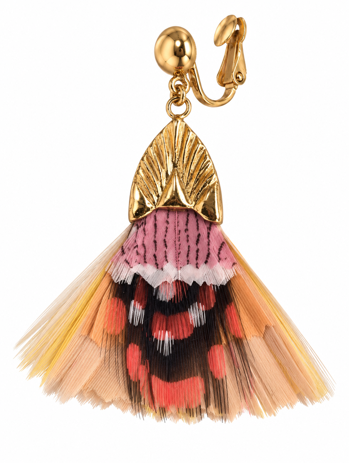 Plumette Clips 517482 - Dames Oorbellen - Plumette Clips - Oranje Goud Zwart