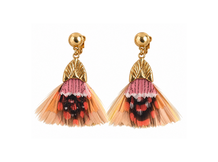 Plumette Clips 517482 - Dames Oorbellen - Plumette Clips - Oranje Goud Zwart