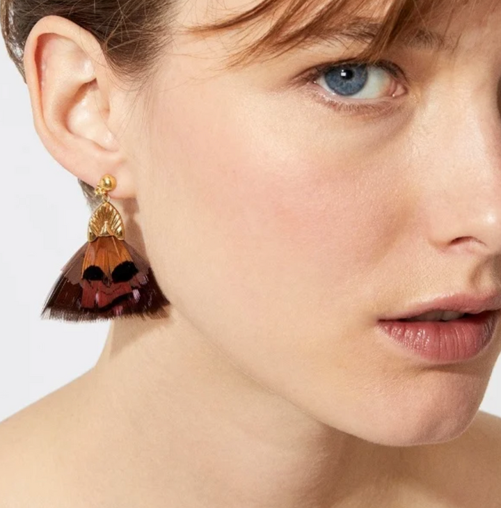 Plumette Clips 517482 - Dames Oorbellen - Plumette Clips - Oranje Goud Zwart
