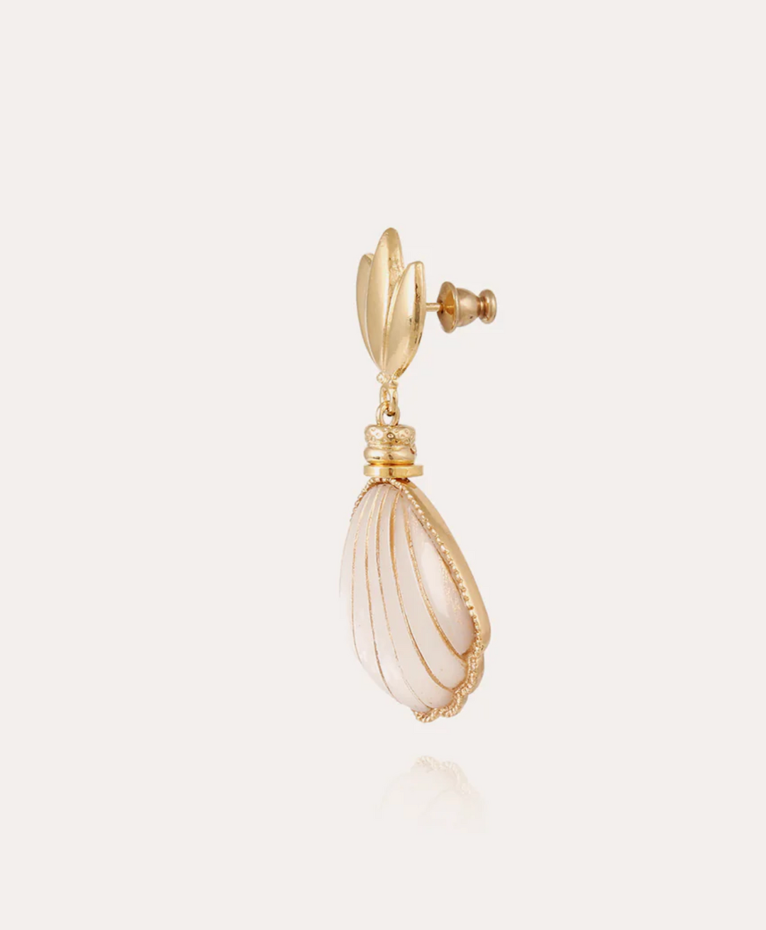Gas Bijoux Earrings 615457 - Sanibel - Dames Oorbellen - Mother of Pearl Goud - 5 cm